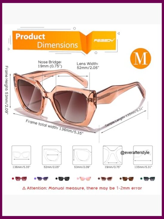 Oversized Polarized Sunglasses with TR Frame, Retro Square Shades main image 7